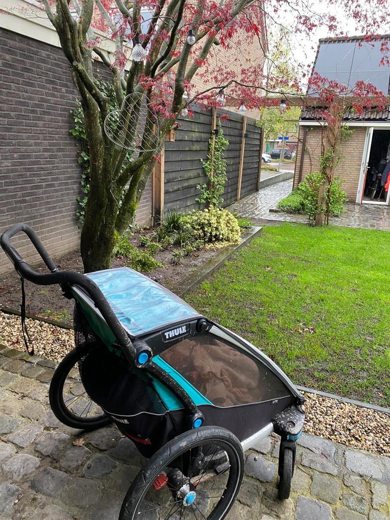 Thule Chariot Lite Double Fietskar - Kinderkar, Gebruikt, Vering, Ophalen of Verzenden, Kinderkar