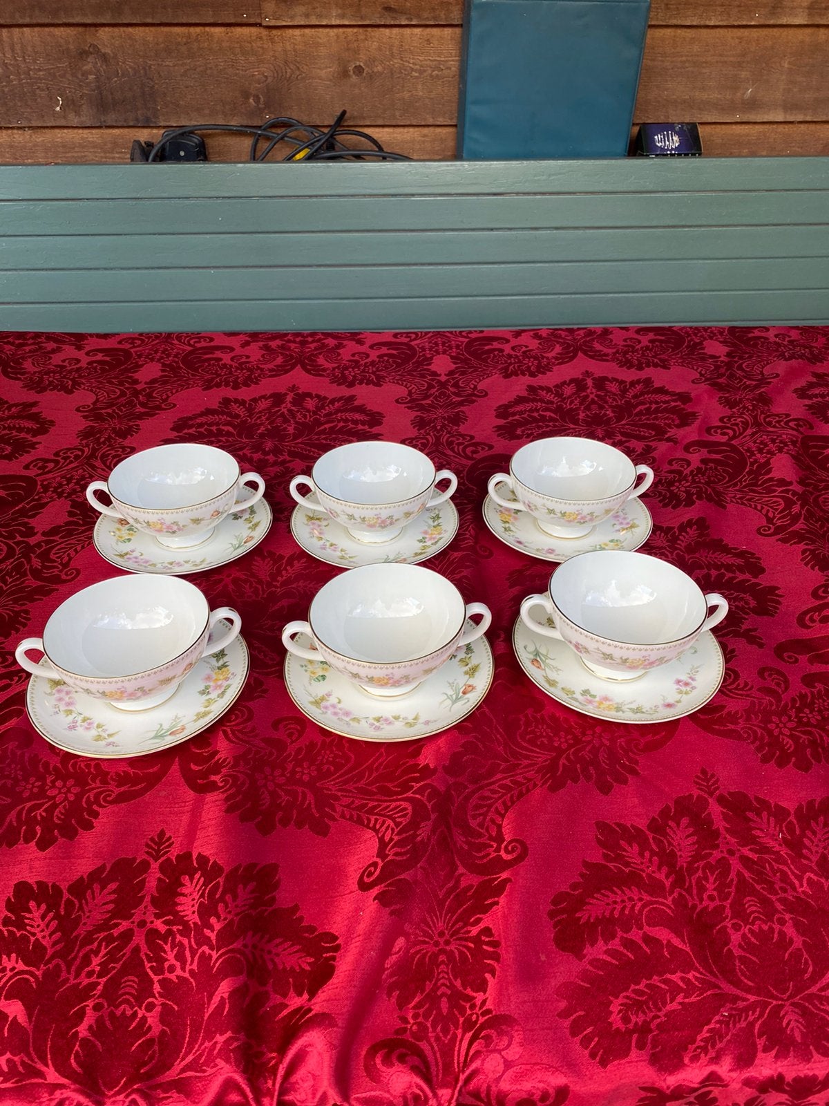 Wedgwood Bone China,Maribelle,6 soepkommen met schotels, Ophalen of Verzenden
