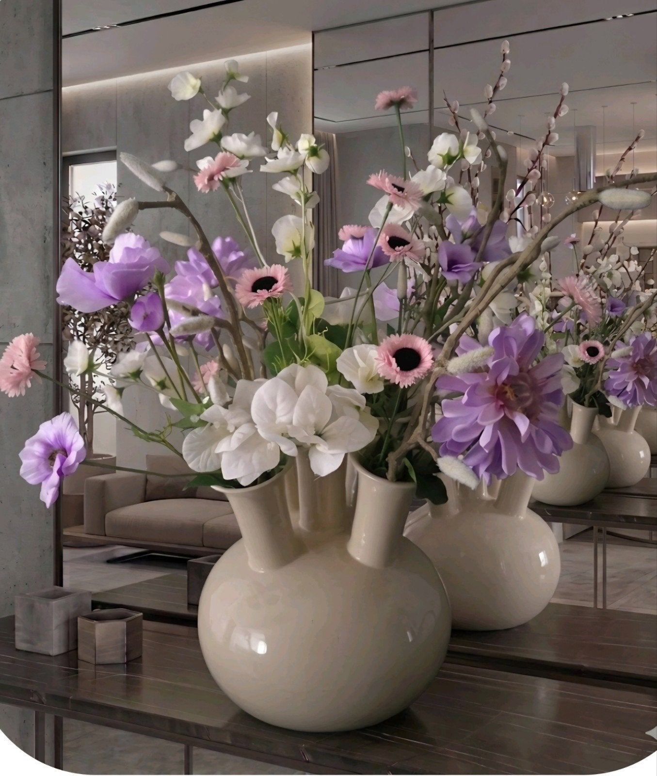 Colmore toetervaas, Huis en Inrichting, Woonaccessoires | Kunstplanten en Kunstbloemen, Nieuw, Bloemstuk, Meerkleurig, Kunststof