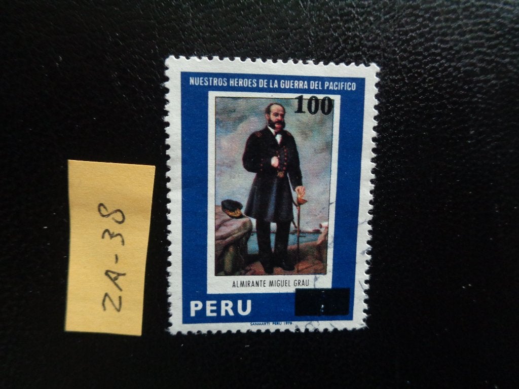 peru - helden van de oorlog / overprint 1981 (za-38), Ophalen of Verzenden, Gestempeld, Zuid-Amerika