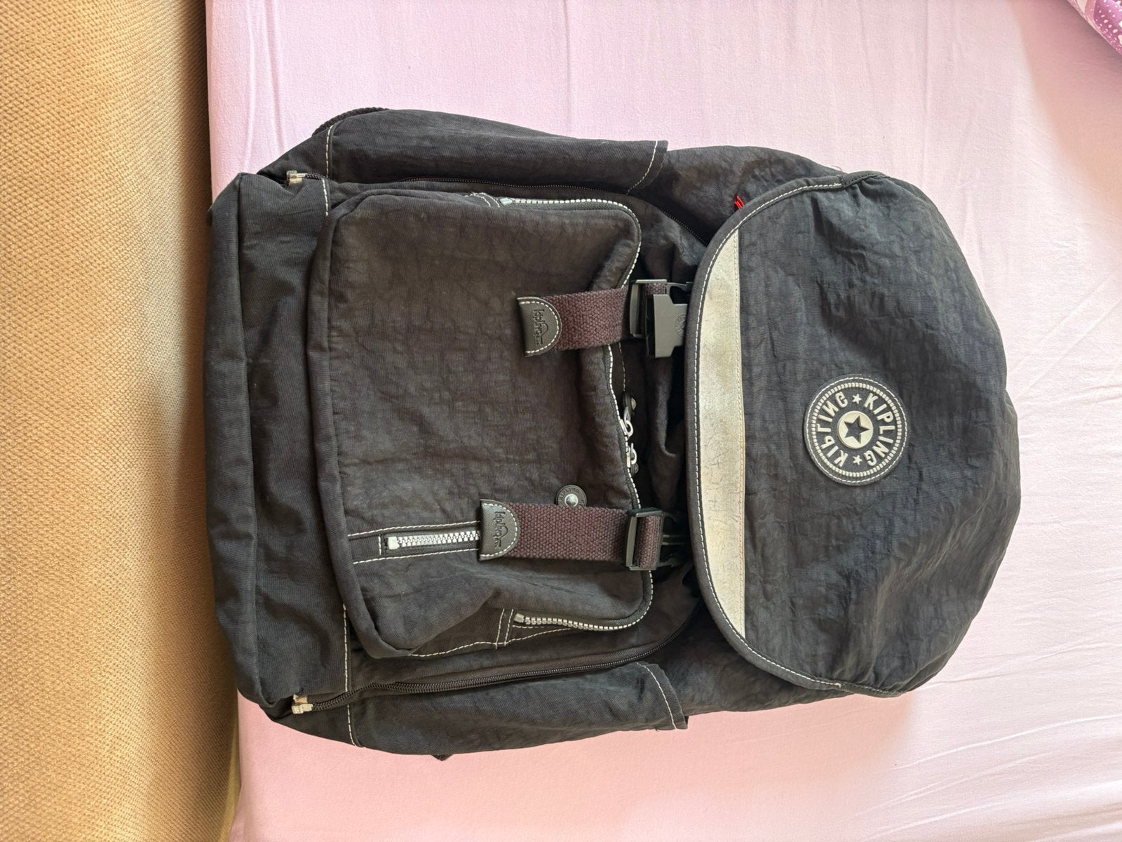 Zwarte kipling rugtas. Groot model., Ophalen, Zo goed als nieuw, Kipling, 30 tot 45 cm