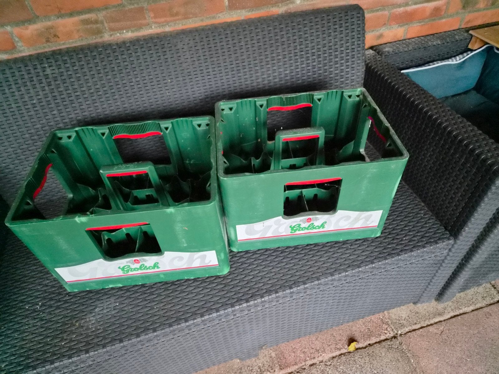 2 Grolsch bierkratten (leeg!!) Gebruikt maar in goede staat, Ophalen, Gebruikt, 40 tot 60 cm, 50 tot 75 cm