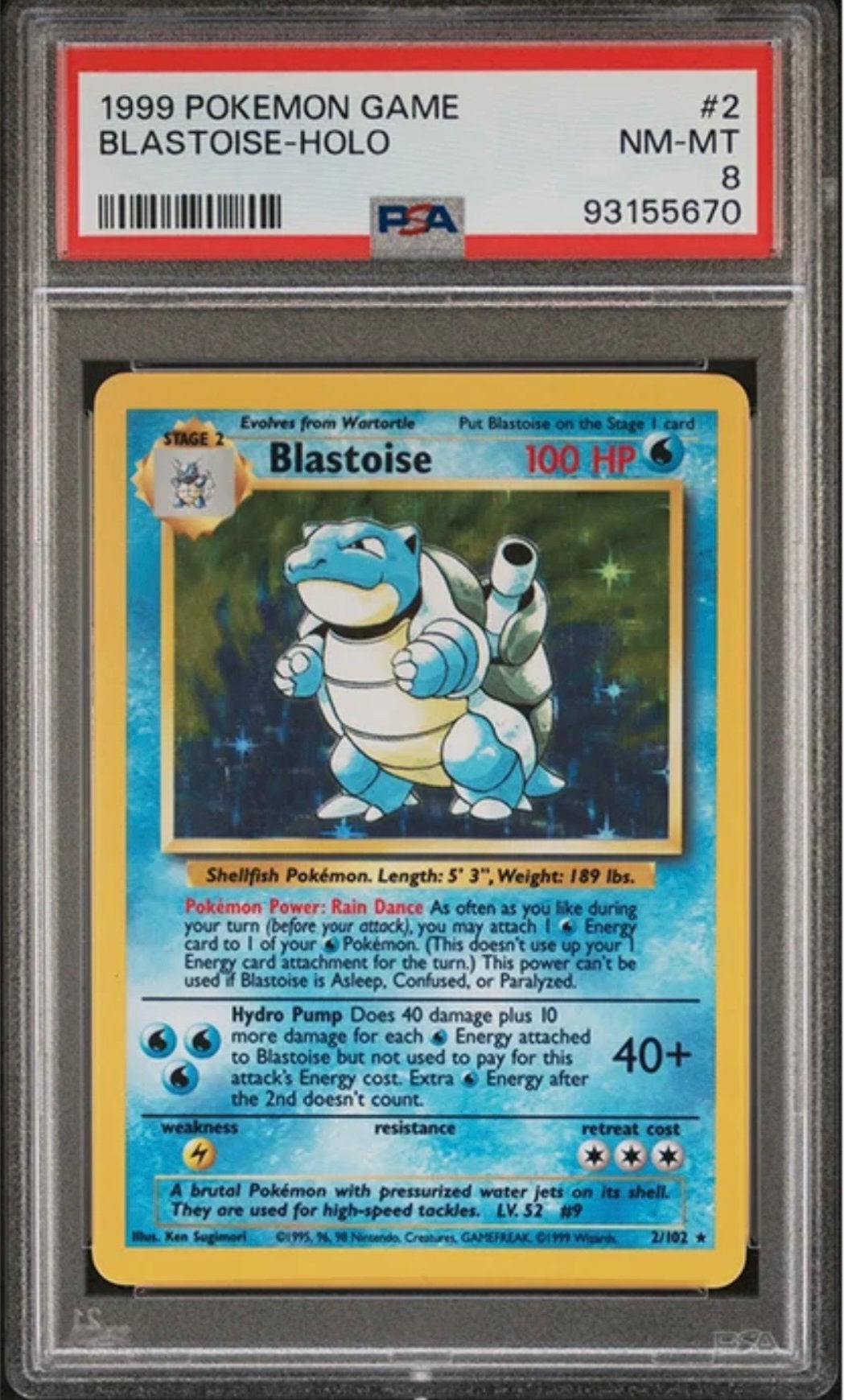 GEZOCHT: Blastoise base set PSA 8, Ophalen of Verzenden, Zo goed als nieuw