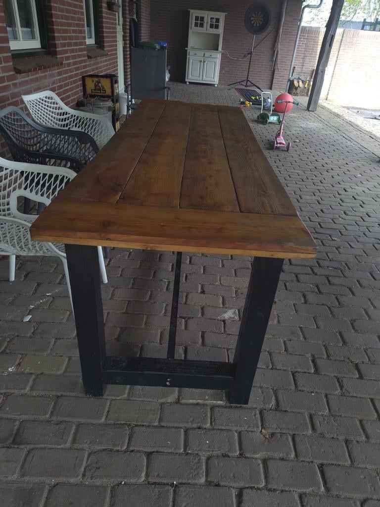 Mooie tuintafel met houtlook, Tuin en Terras, Ophalen