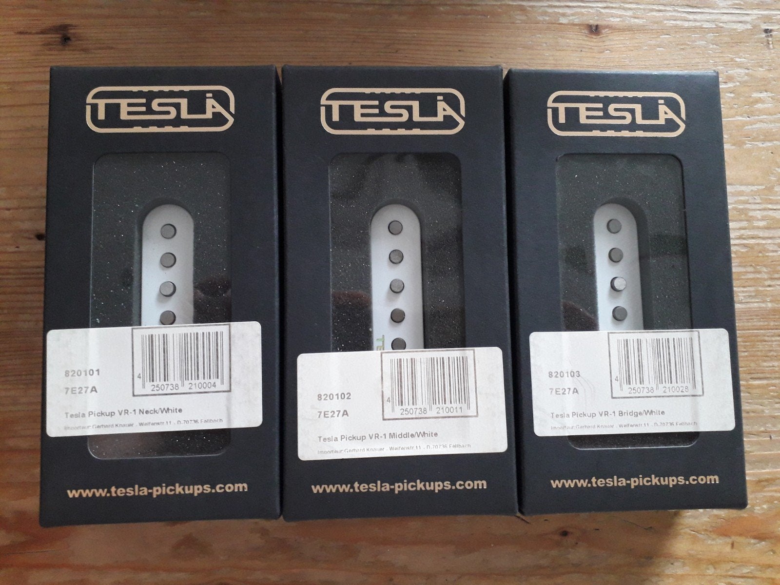 Tesla VR-1 pick-up set WHITE: neck, middle & bridge, Ophalen of Verzenden, Nieuw, Elektrische gitaar