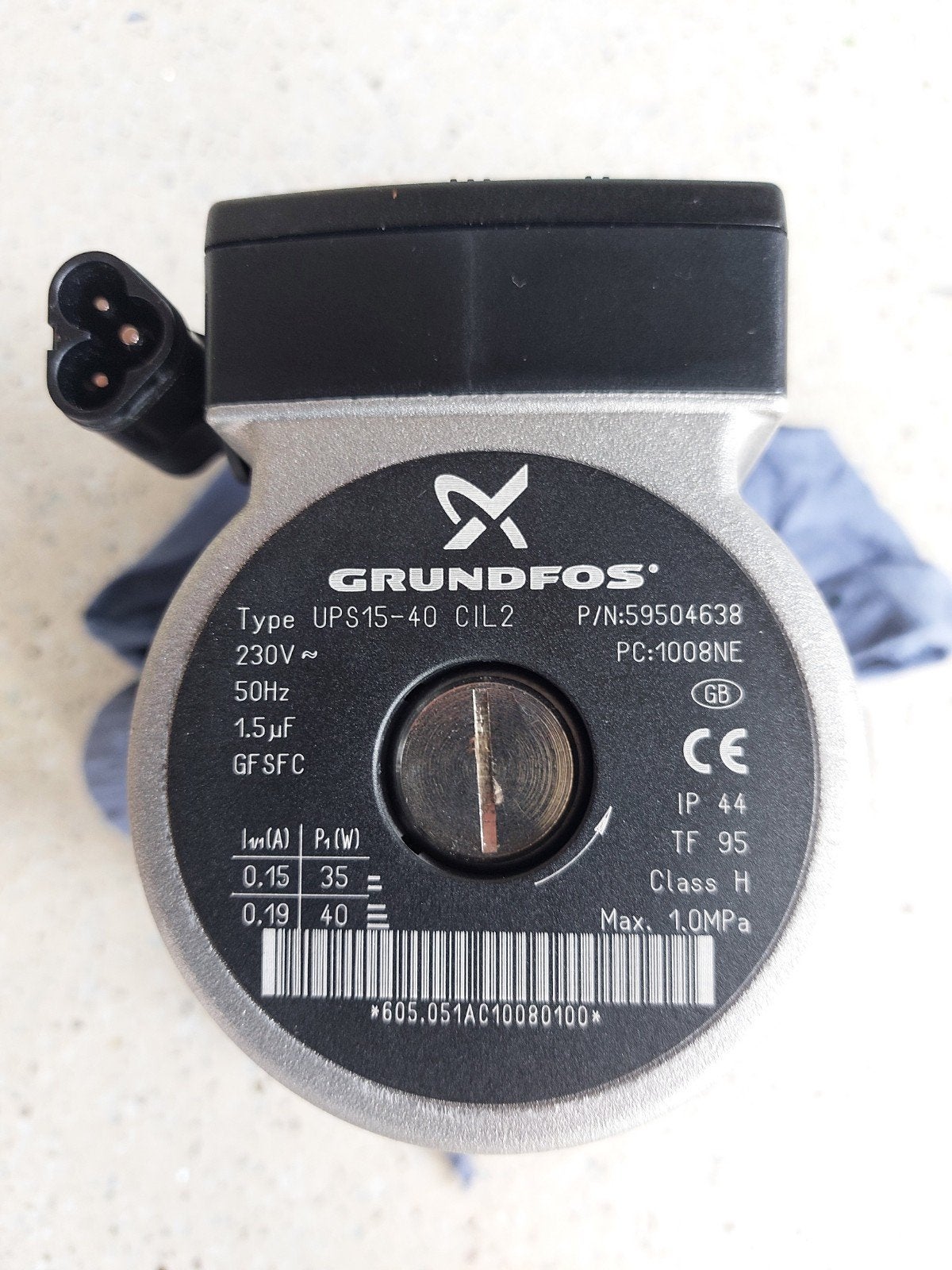 Grundfos Type UPS 15-40 sil2, Gebruikt, Minder dan 30 cm, Cv-ketel of Combi-ketel, Minder dan 60 cm