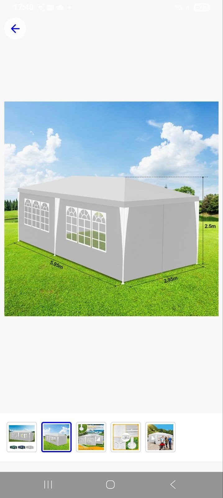Partytent 6x3m grijs - Ideaal voor elk feest!, Ophalen, Gebruikt, Opvouwbaar, Partytent