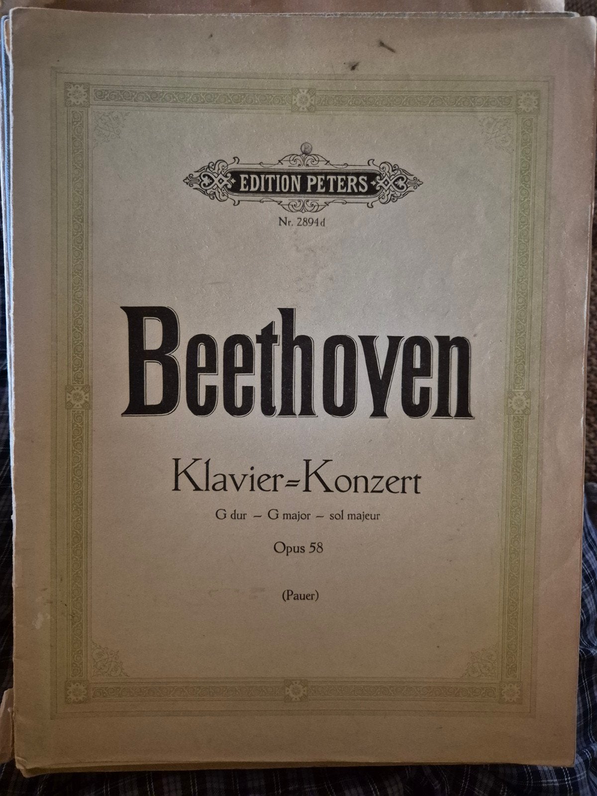 Beethoven Klavier-Konzert G dur Opus 58 - Edition Peters, Muziek en Instrumenten, Gebruikt, Klassiek, Ophalen of Verzenden, Piano