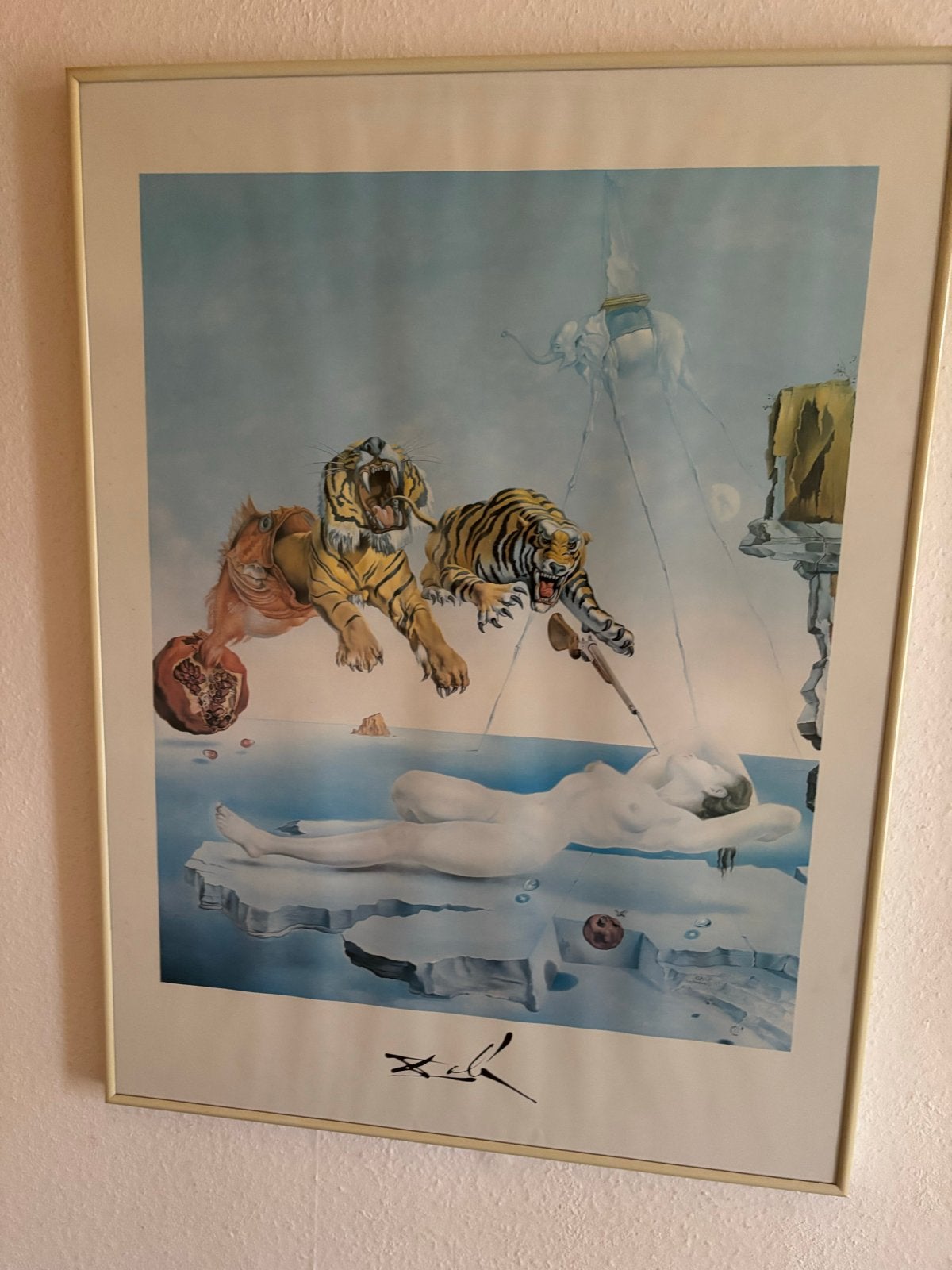 Salvador Dalí - Droom veroorzaakt door de vlucht van een bij, Abstract, Papier/karton, Ophalen of Verzenden, Ingelijst