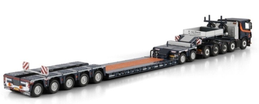 WSI SCANIA P LOW + DIEPLADER + DOLLY - H. VAN DIEREN, Hobby en Vrije tijd, Modelauto's | 1:50, Ophalen, Wsi, ., Nieuw