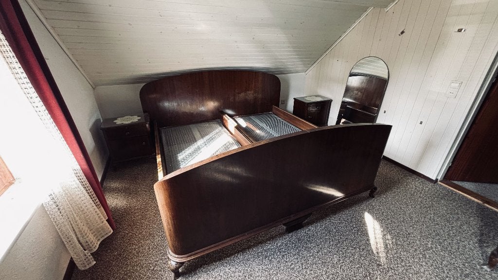 Antieke notenhouten slaapkamer, Huis en Inrichting, Slaapkamer | Complete slaapkamers, Ophalen, Gebruikt, Tweepersoons