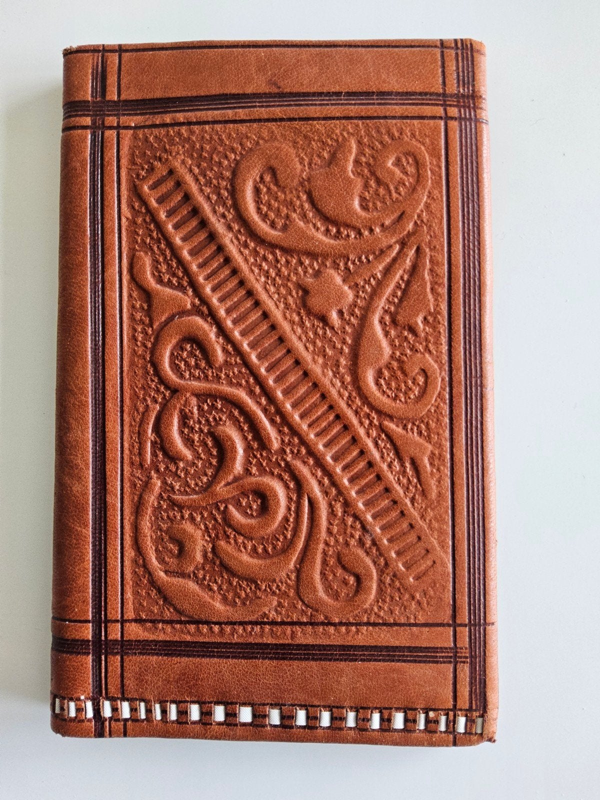 Leren Marokkaanse portefeuille, Ophalen of Verzenden, Zo goed als nieuw, Zwart