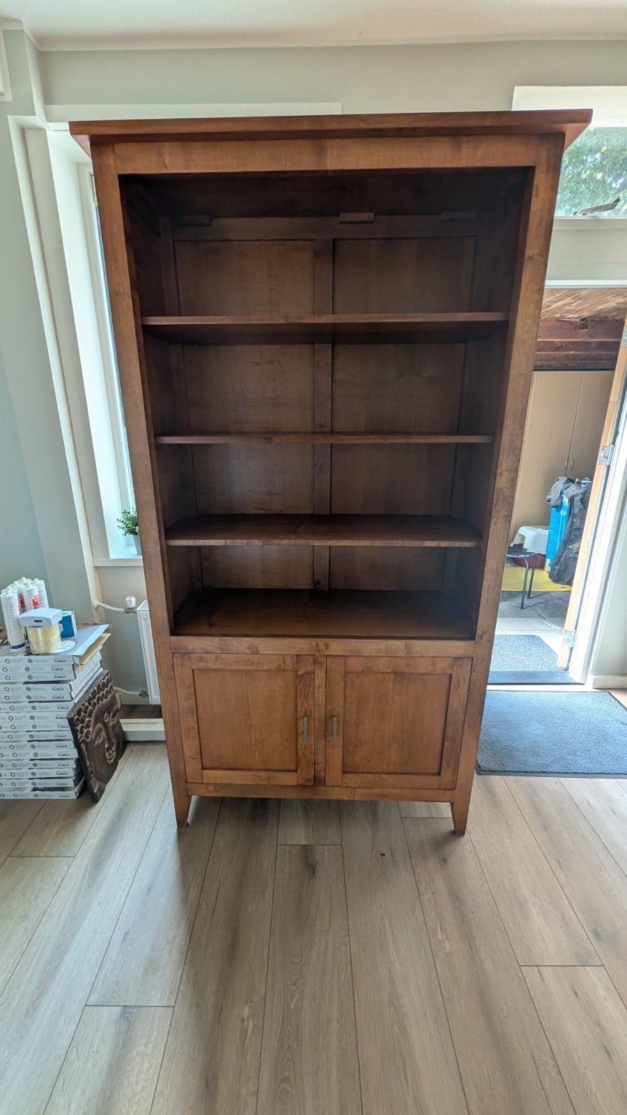 Massief kersenhouten kast en tafeltje. Bieden!, Ophalen, Zo goed als nieuw, 25 tot 50 cm, 50 tot 100 cm