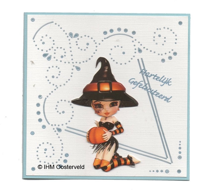 3D Kaart Hobbydots 2 Meisje met pompoe, Verzenden, Nieuw, Overige thema's
