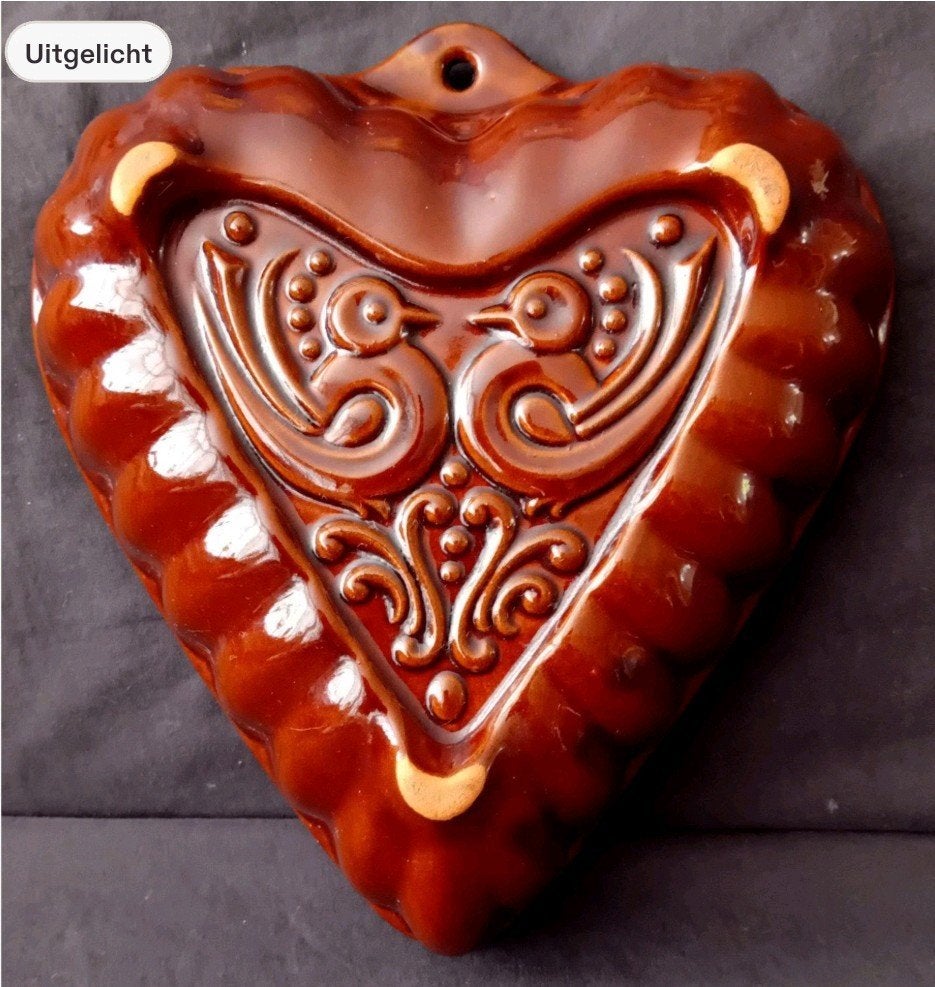 Vintage hartvormige puddingvorm, Ophalen of Verzenden