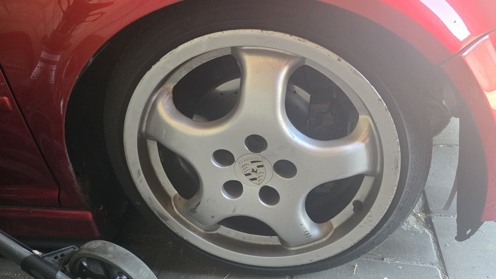 Porsche imi set, oem naafkapjes, 5x100 17inch, Ophalen, Gebruikt, Porsche