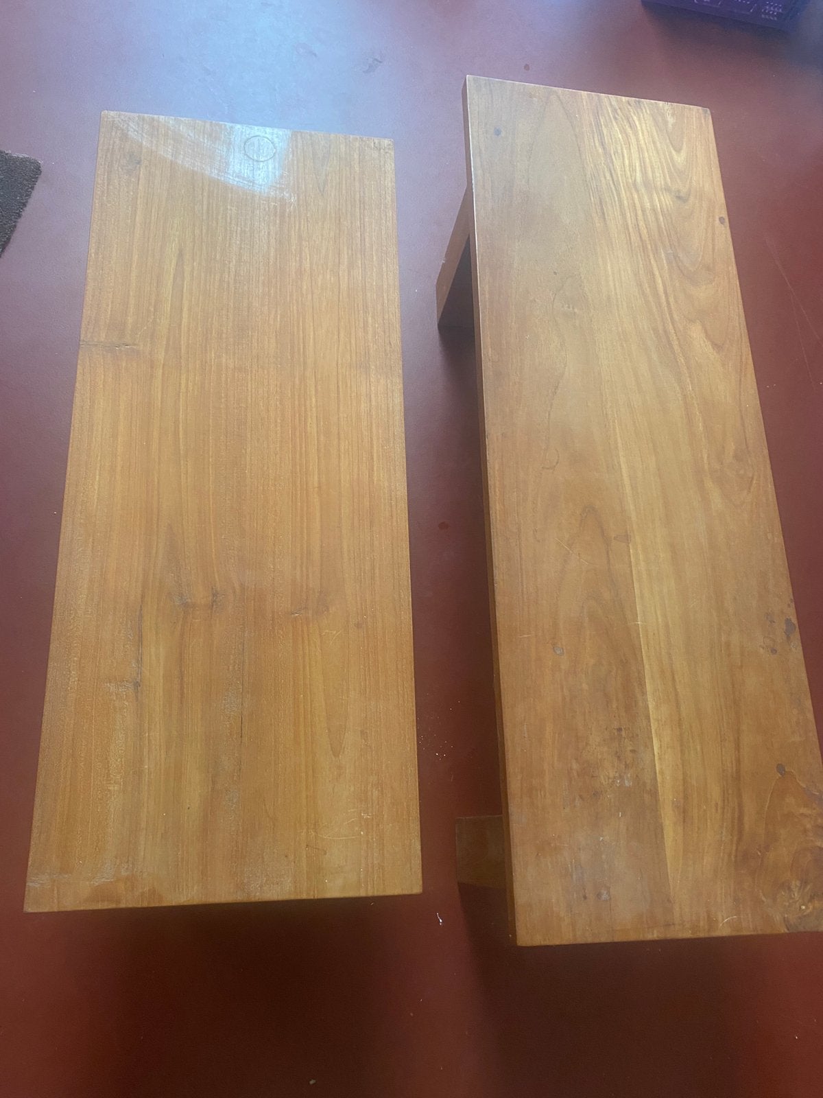 Bijzet tafels 120x40 en 100x40 kersenhout, Ophalen, Minder dan 50 cm, 100 tot 150 cm, Zo goed als nieuw