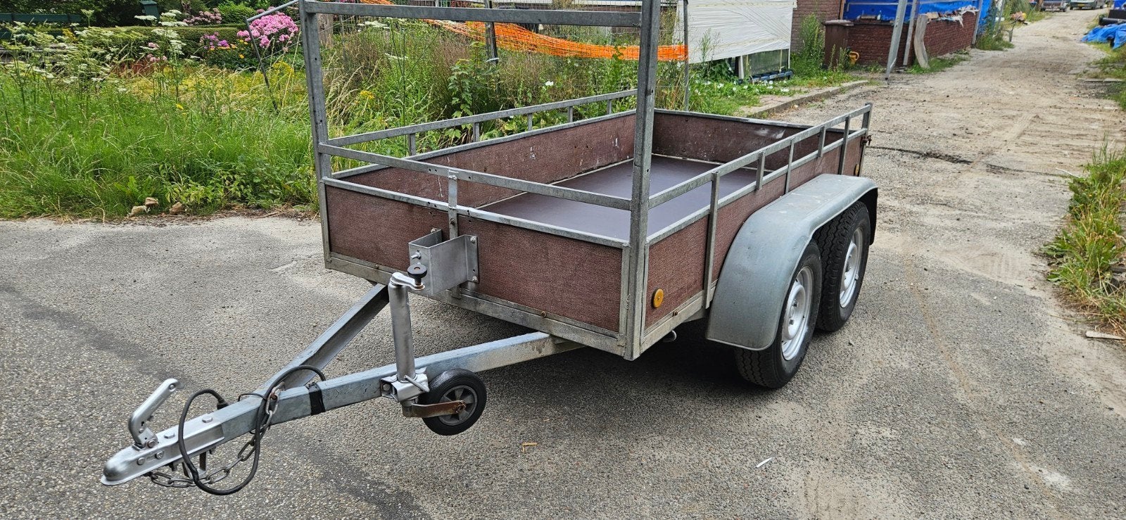 Aanhangwagen met dubbele as, Ophalen of Verzenden, Gebruikt