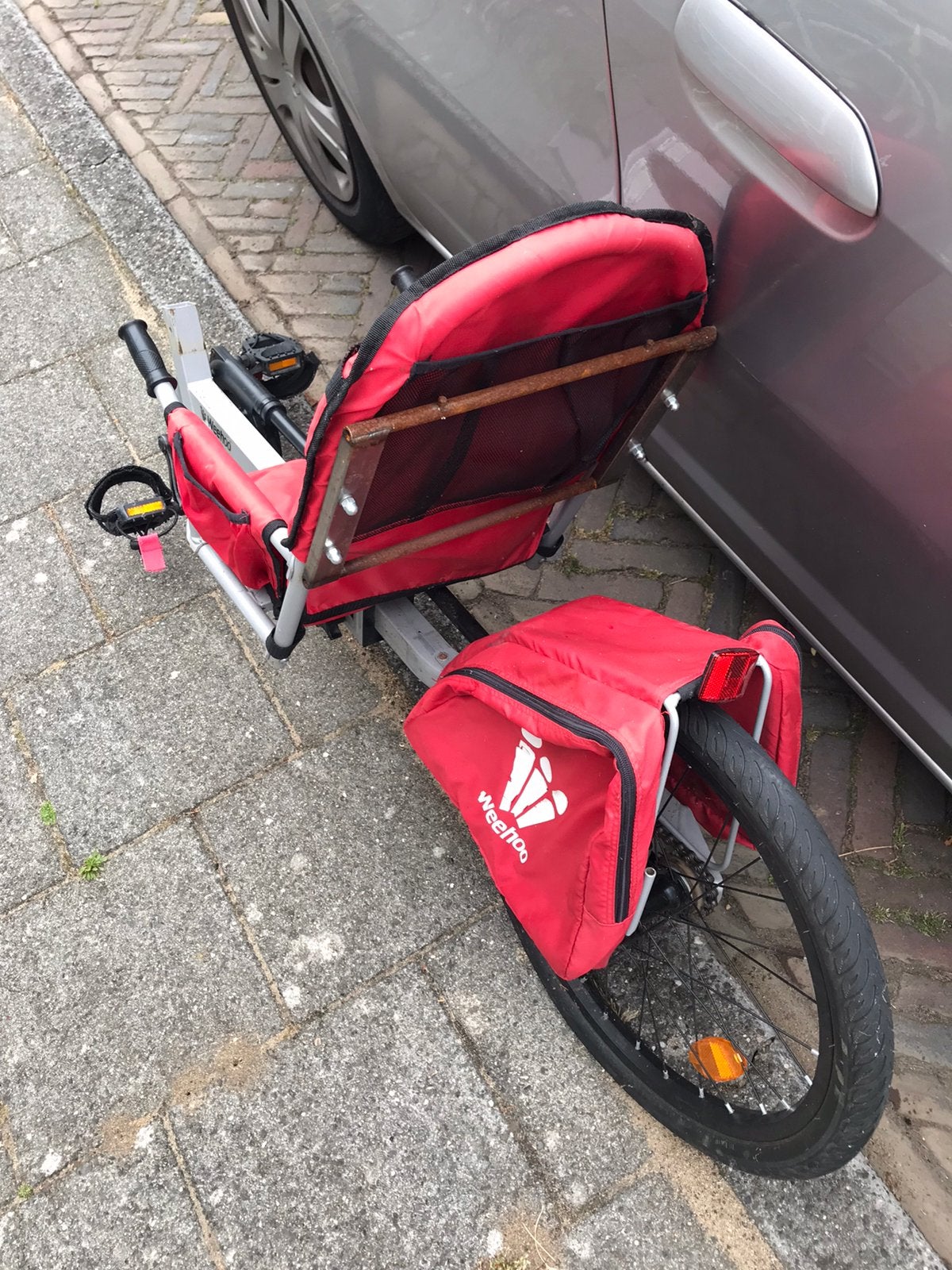 Weehoo aanhang fiets, met extra bagage drager, Fietsen en Brommers, Fietsaccessoires | Aanhangers en Karren, Ophalen, Gebruikt