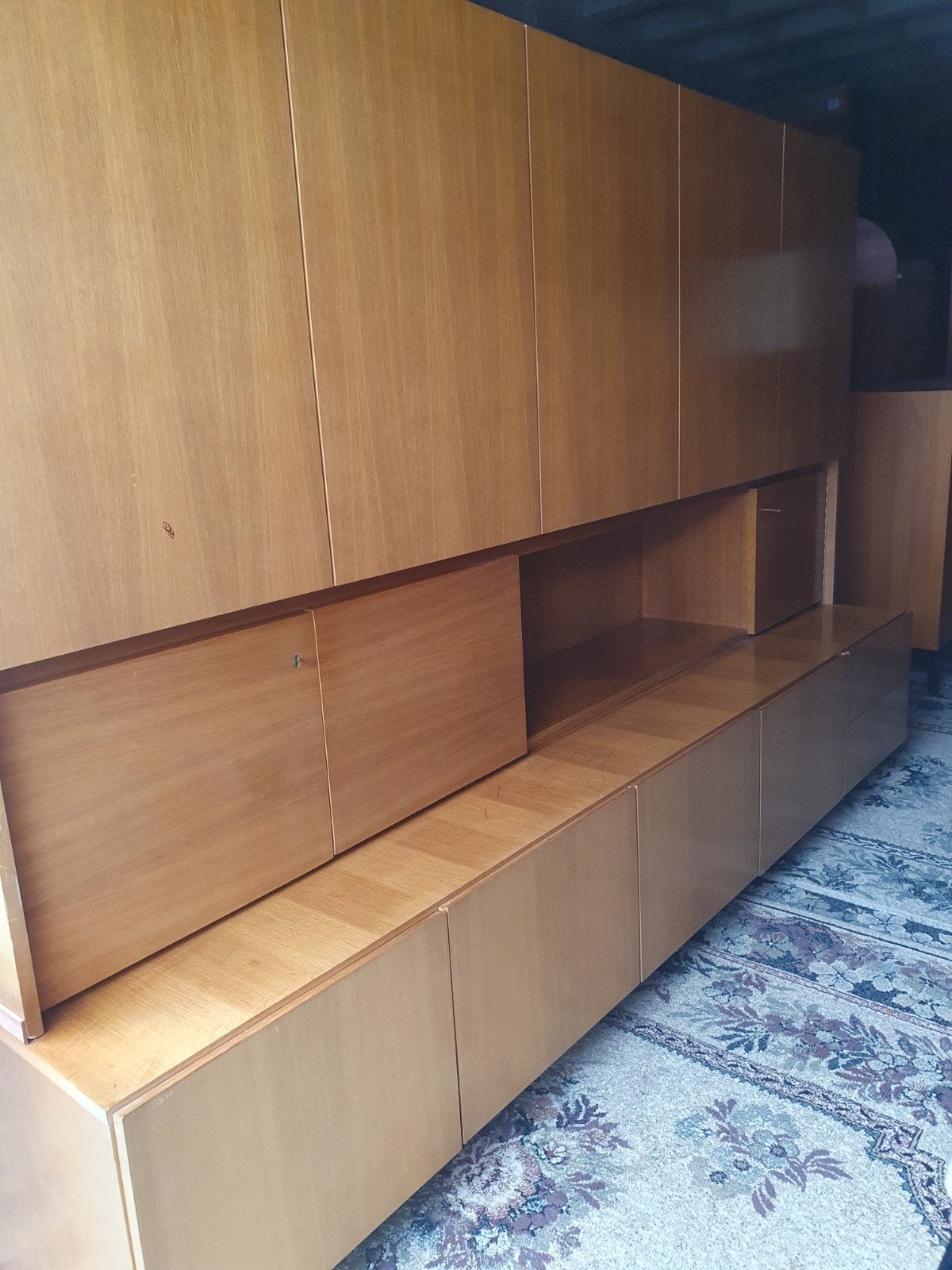 Vintage wandkast  twee delen., Huis en Inrichting, Ophalen, Gebruikt, 200 cm of meer, Met lade(s)