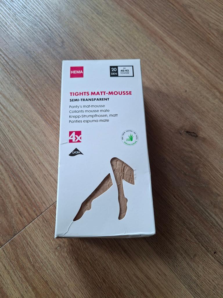 Hema Panty Matt-Mousse Semi-Transparant 40-42, Ophalen, Beige, Nieuw, Maat 40/42 (M)