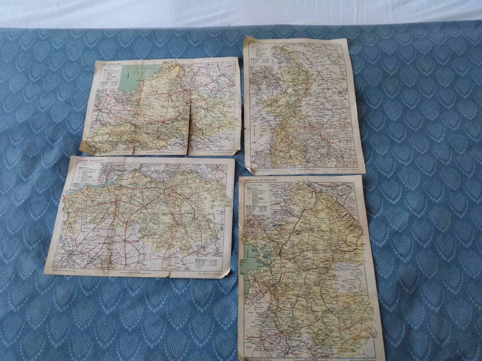 Oude Landkaarten Nederland - Diverse Regio's, Gelezen, Verzenden, Landkaart, 1800 tot 2000