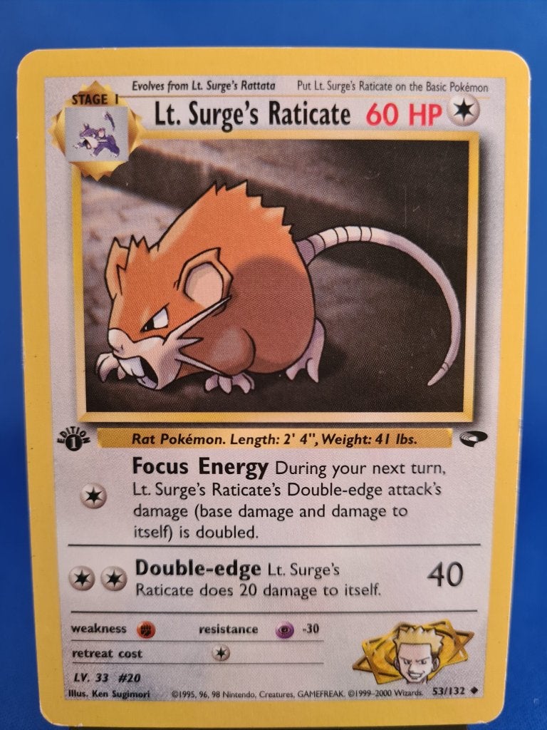 Lt. Surge's Raticate 53/132 - Gym Challenge (1st eition), Verzenden, Gebruikt
