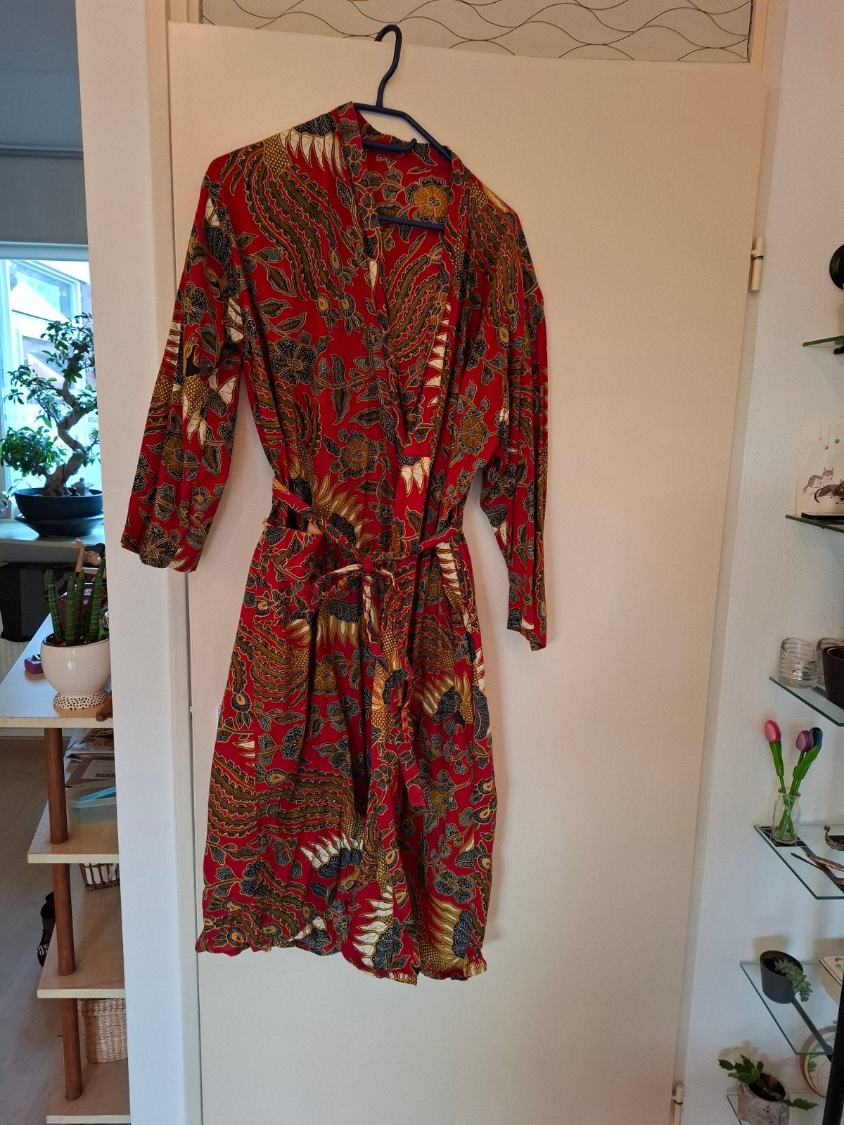 Vintage Indonesische Batik Kimono Ochtendjas – Jaren 80 –, Kleding | Dames, Ophalen of Verzenden, Zo goed als nieuw