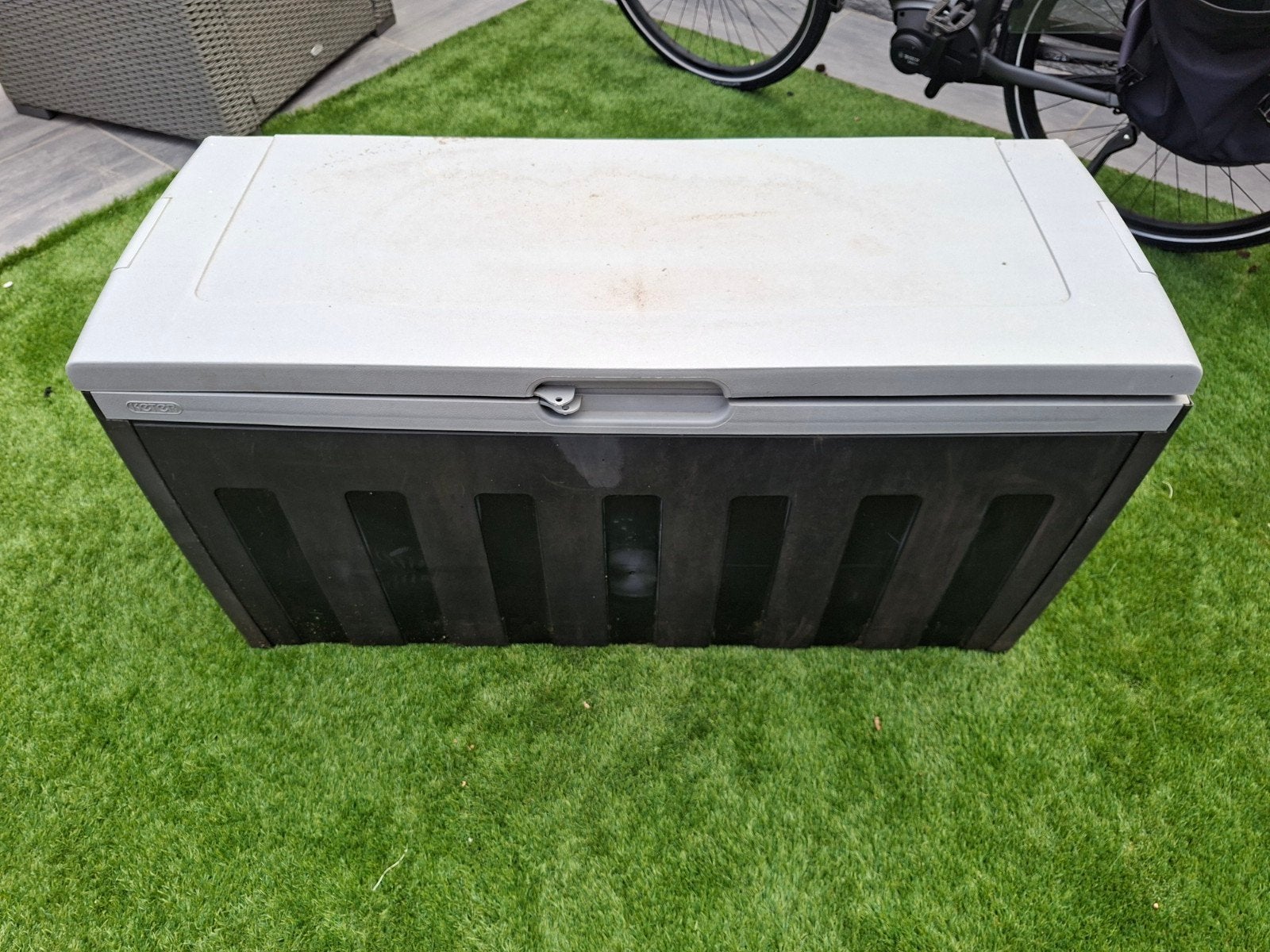 Stevige waterdichte kunststof tuinbox - 115x46x53 cm, Ophalen, Gebruikt, Kunststof, Overige typen