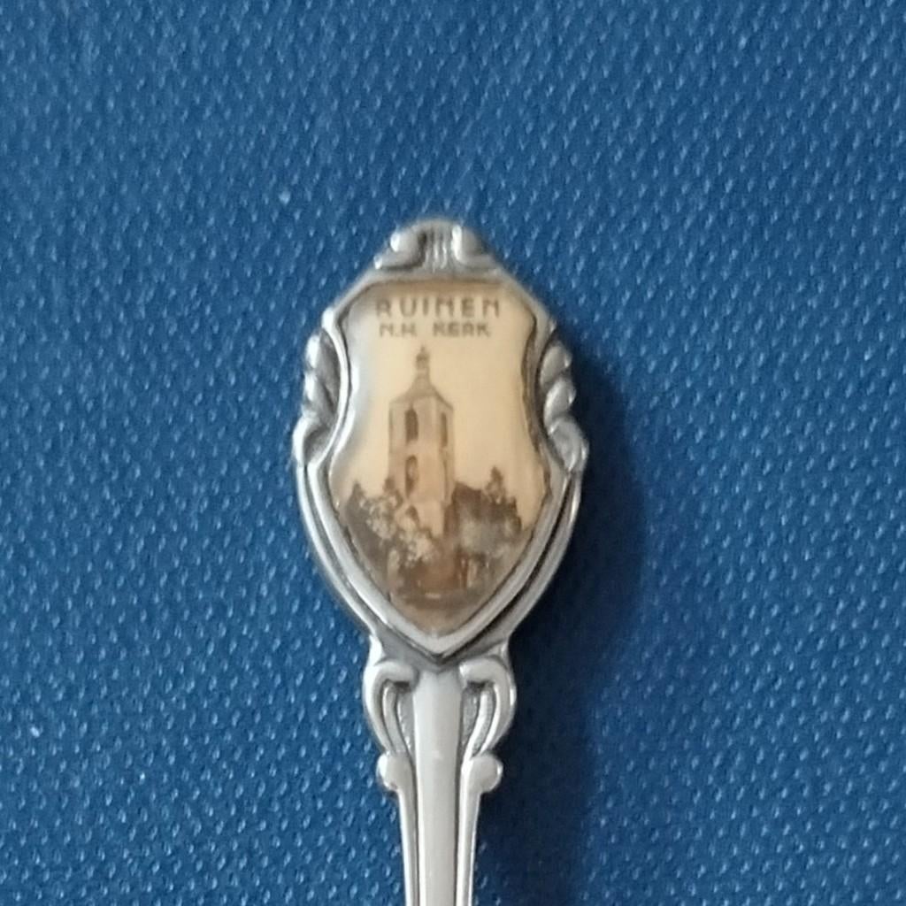 verzilverd lepeltje NH Kerk Ruinen (P paardenhoofd R), Ophalen of Verzenden