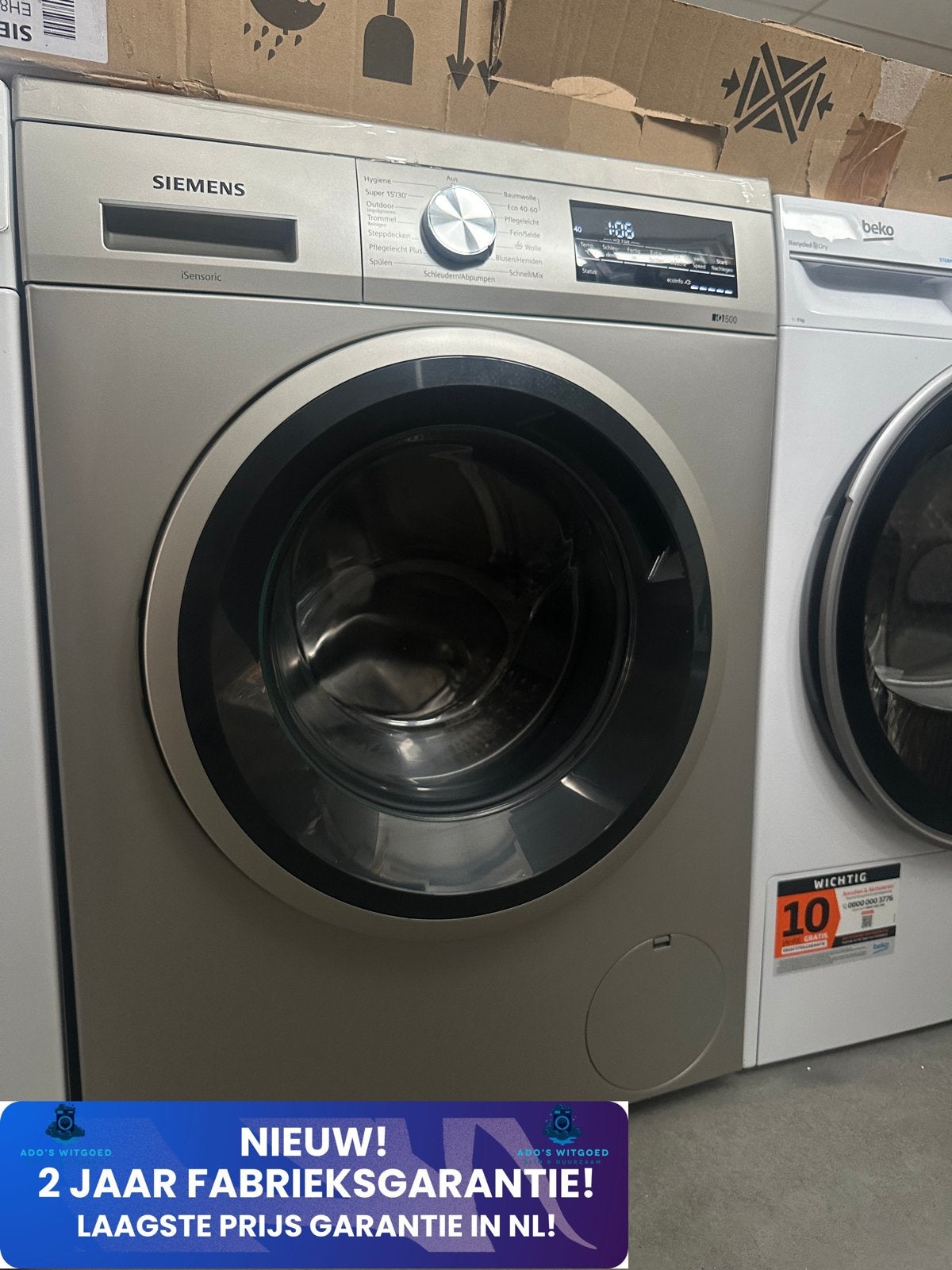 SIEMENS IQ500 9KG WASMACHINE ONDERBOUWBAAR smartFinish, 1200 tot 1600 toeren, Minder dan 85 cm, SIEMENS, Info@adoswitgoed.nl