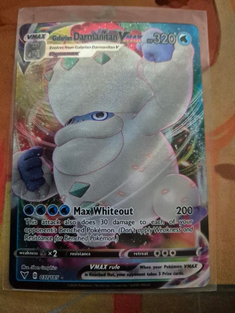 Galarian Darmanitan VMAX Pokémon kaart, Ophalen of Verzenden, Zo goed als nieuw, Losse kaart, Foil
