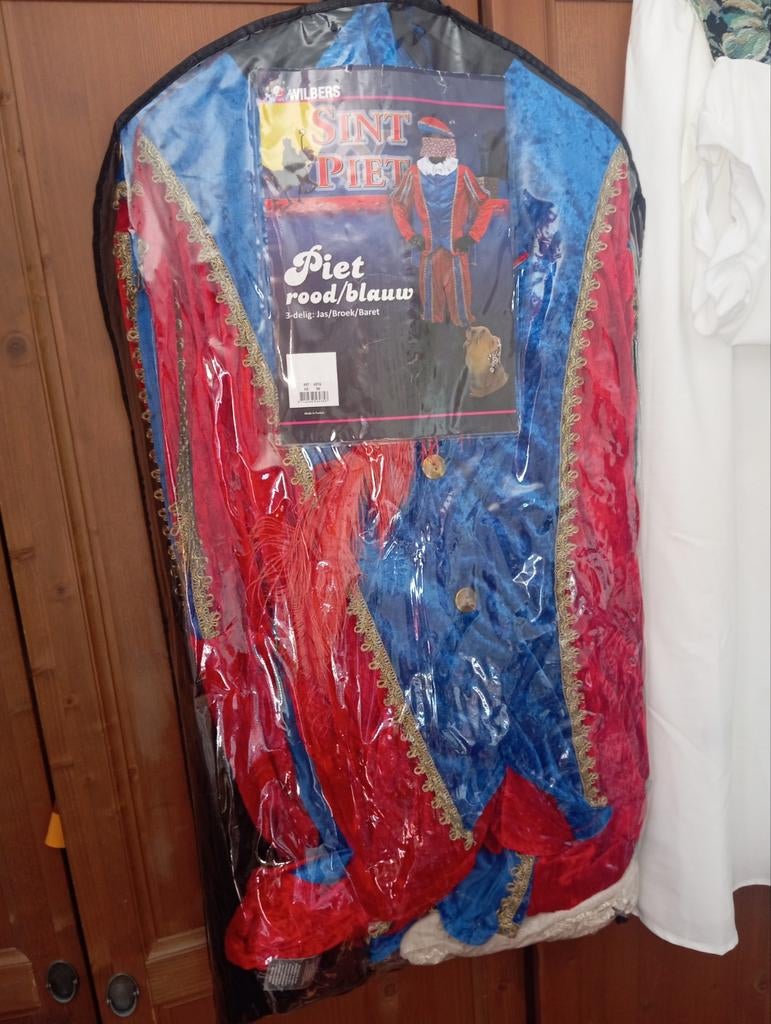 Sint Piet kostuum rood/blauw - 3-delig, Ophalen of Verzenden, Nieuw, Jongen of Meisje
