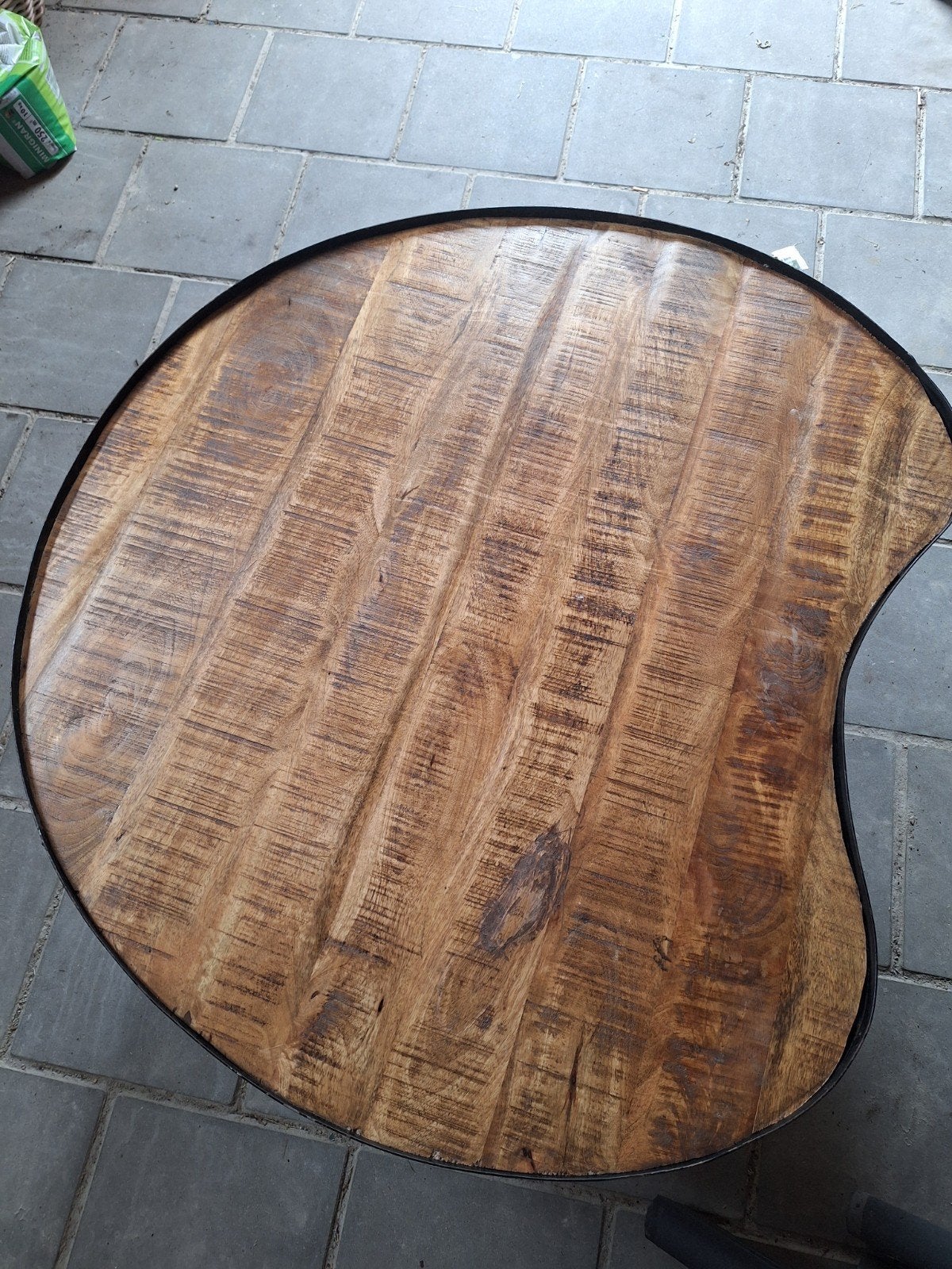 Pompeblêd (hart) tafel - Unieke salontafel, Overige houtsoorten, Gebruikt, 50 tot 100 cm, Overige vormen