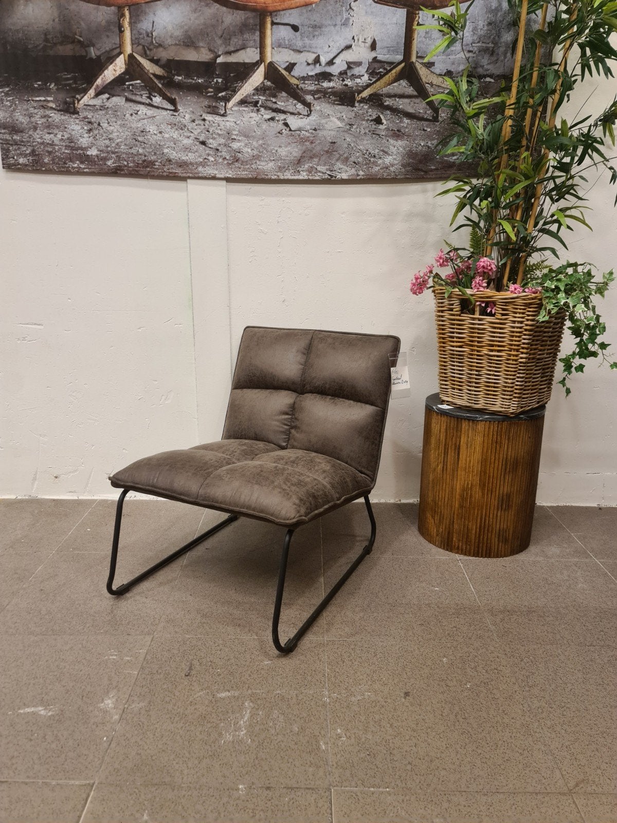 Nieuwe fauteuil Eleonora Ruby leer microvezel antraciet €120, Huis en Inrichting, Fauteuils, Ophalen, Industrieel landelijk barok brocante koloniaal boheems vintage