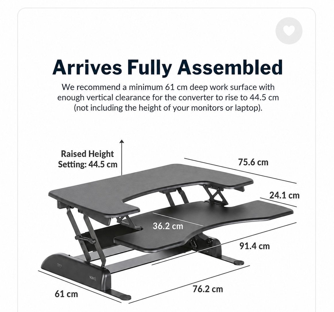 Foto 5 van Standing desk/Bureau attachment. VariDesk ProPlus 36.