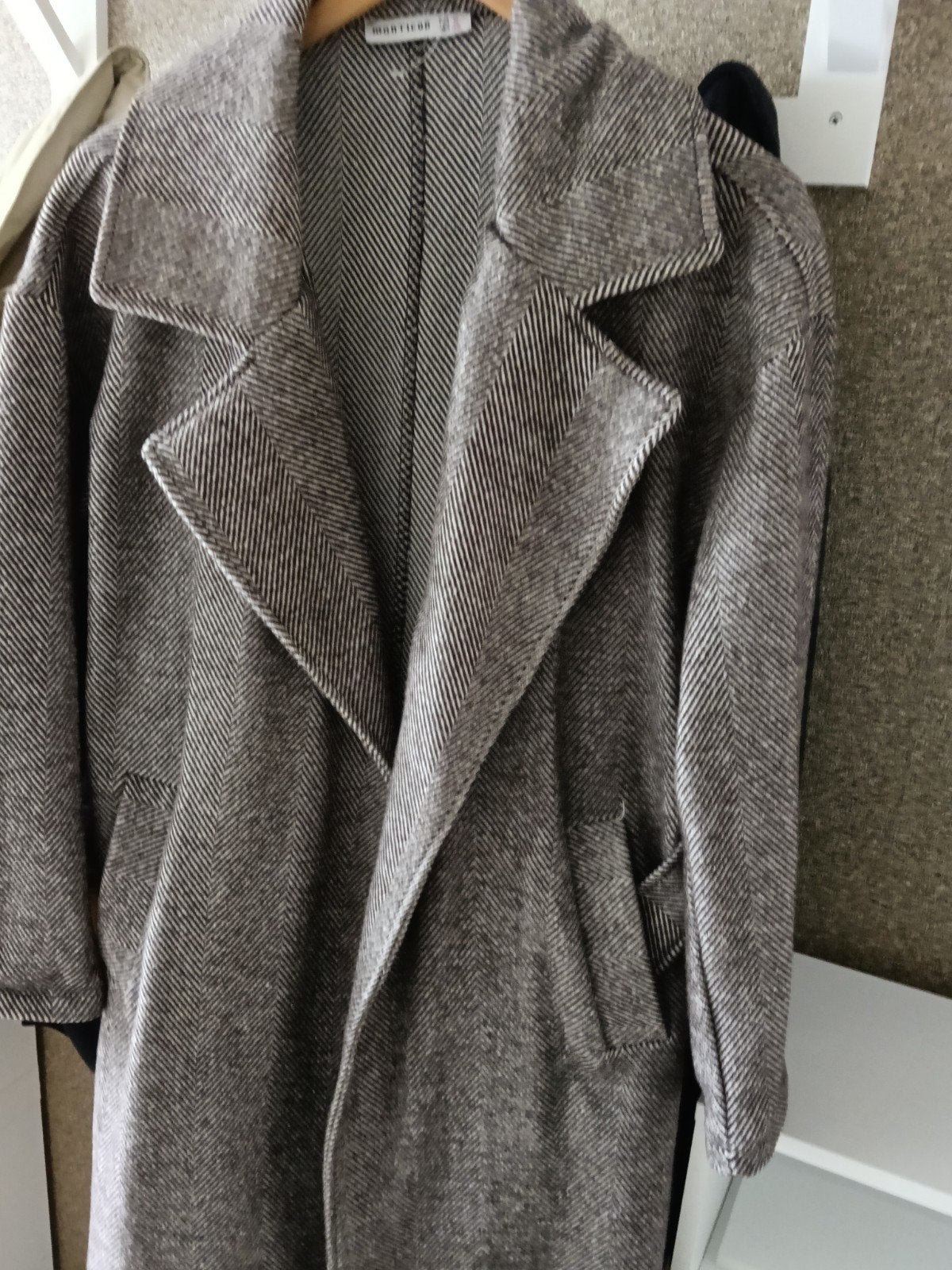 Manticor gestreepte jas met riem, maat S/M, Kleding | Dames, Bruin, Manticor, Ophalen of Verzenden, Zo goed als nieuw