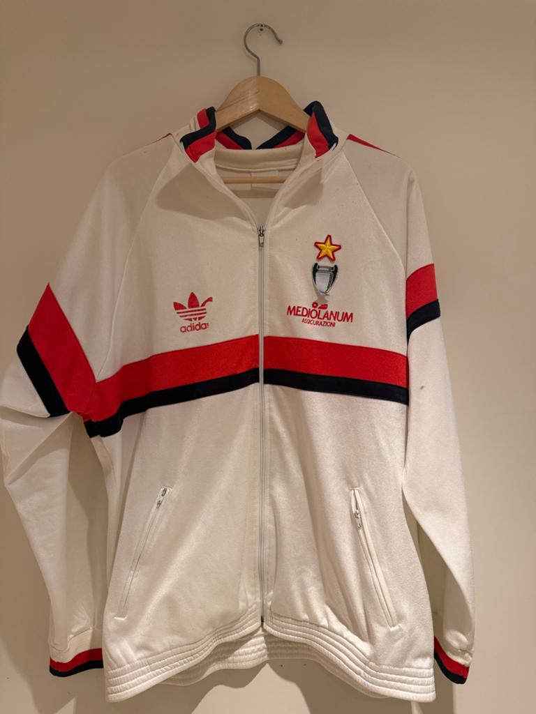 Vintage AC Milan trainingsjack - Adidas Mediolanum, Verzenden, Wit, Overige maten, Voetbal