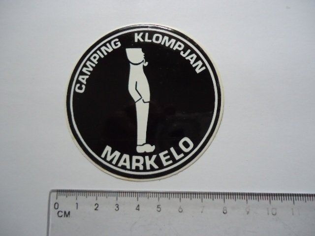 sticker oud Markelo KLOMPJAN camping camper kamperen retro, Verzenden, Zo goed als nieuw, Bedrijf of Vereniging