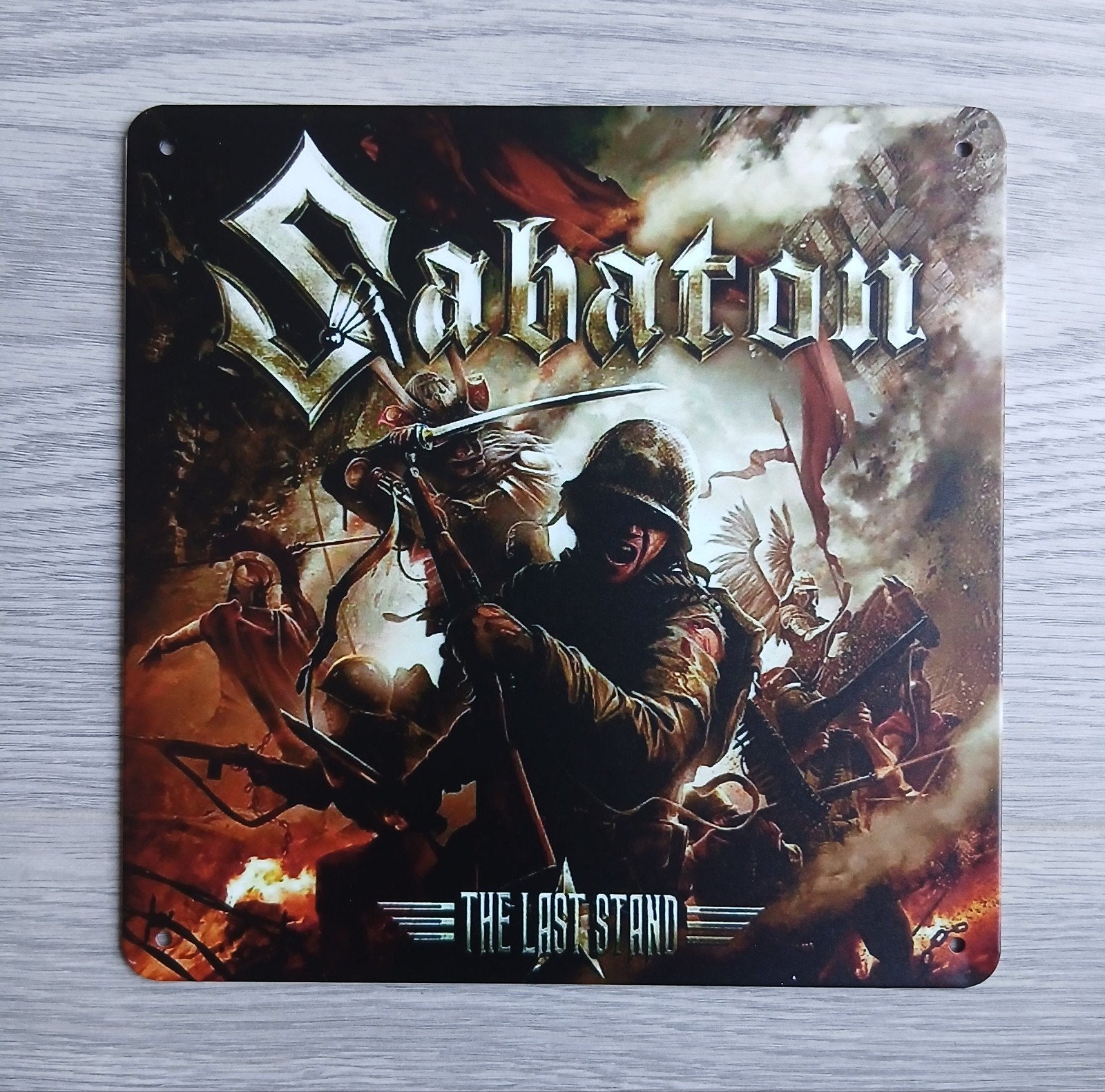 Sabaton The Last Stand 20x20 cm Metalen Reclamebord, Verzamelen, Ophalen of Verzenden, Nieuw, Poster, Artwork of Schilderij