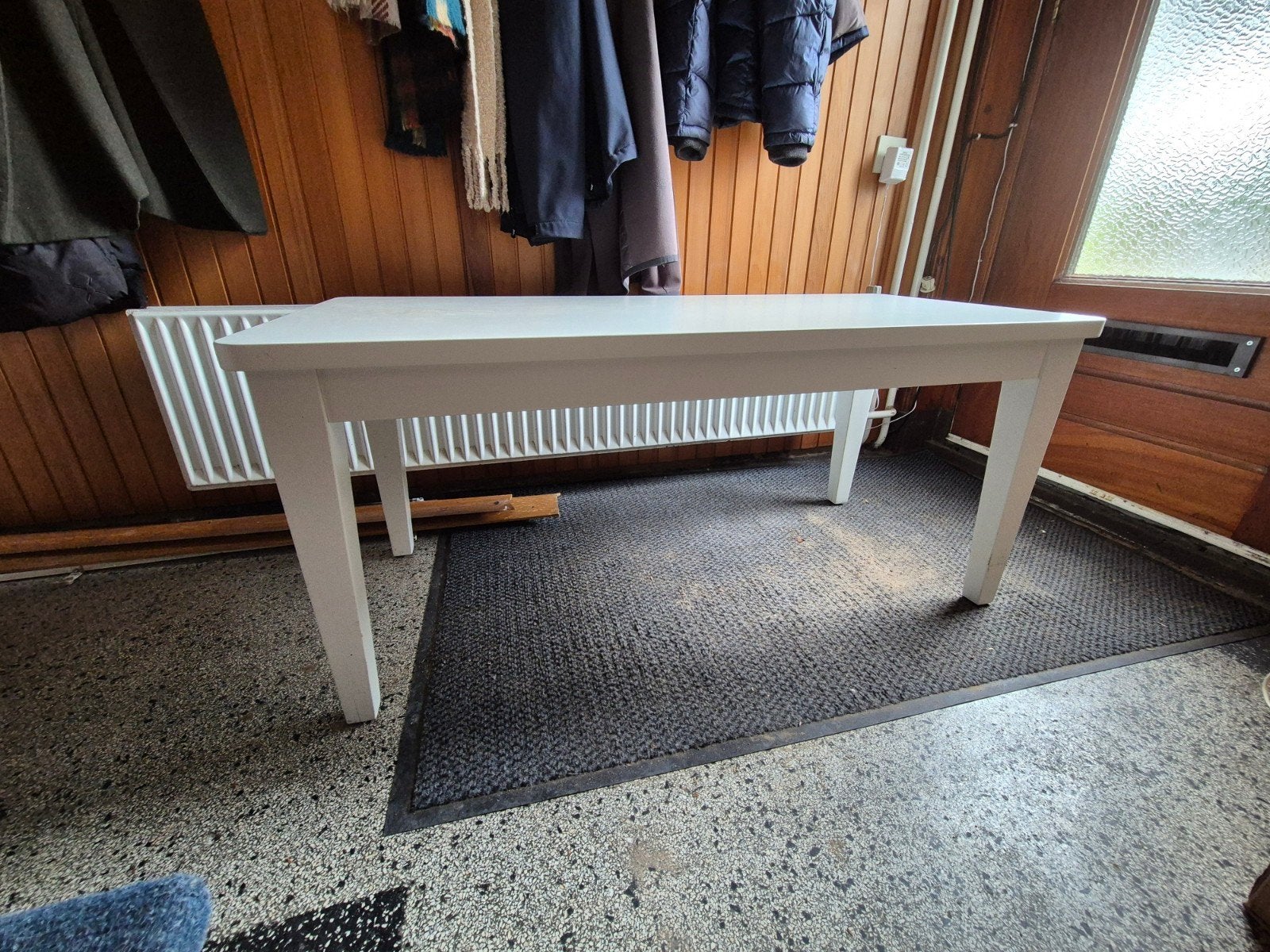 Witte houten tafel, Ophalen, Gebruikt, Tot twee personen, 50 tot 100 cm