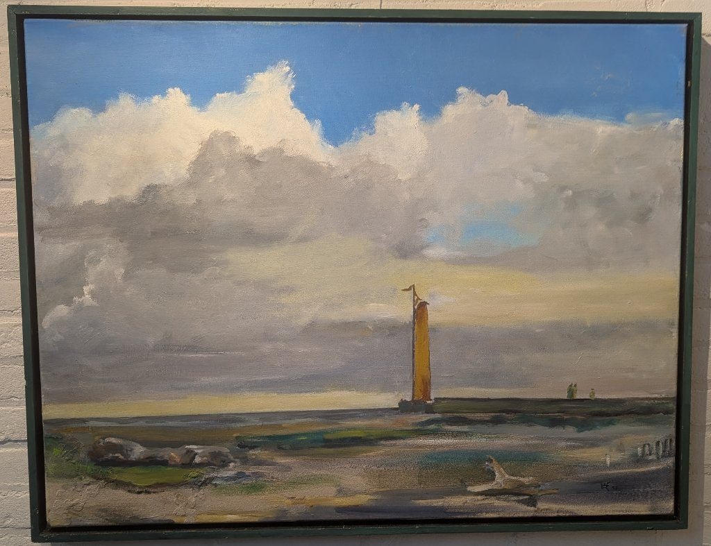 Schilderij Landschap Acrylverf  Be Tenkink, Acrylverf, Doek, Ophalen of Verzenden, Landschap