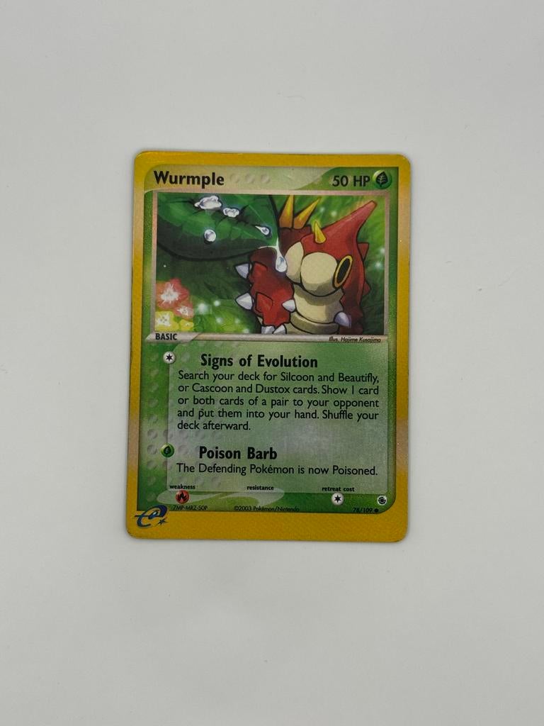 Wurmple, 78/109, EX Ruby & Sapphire, Reverse Holo, GD, Ophalen of Verzenden, Gebruikt, Losse kaart, Foil