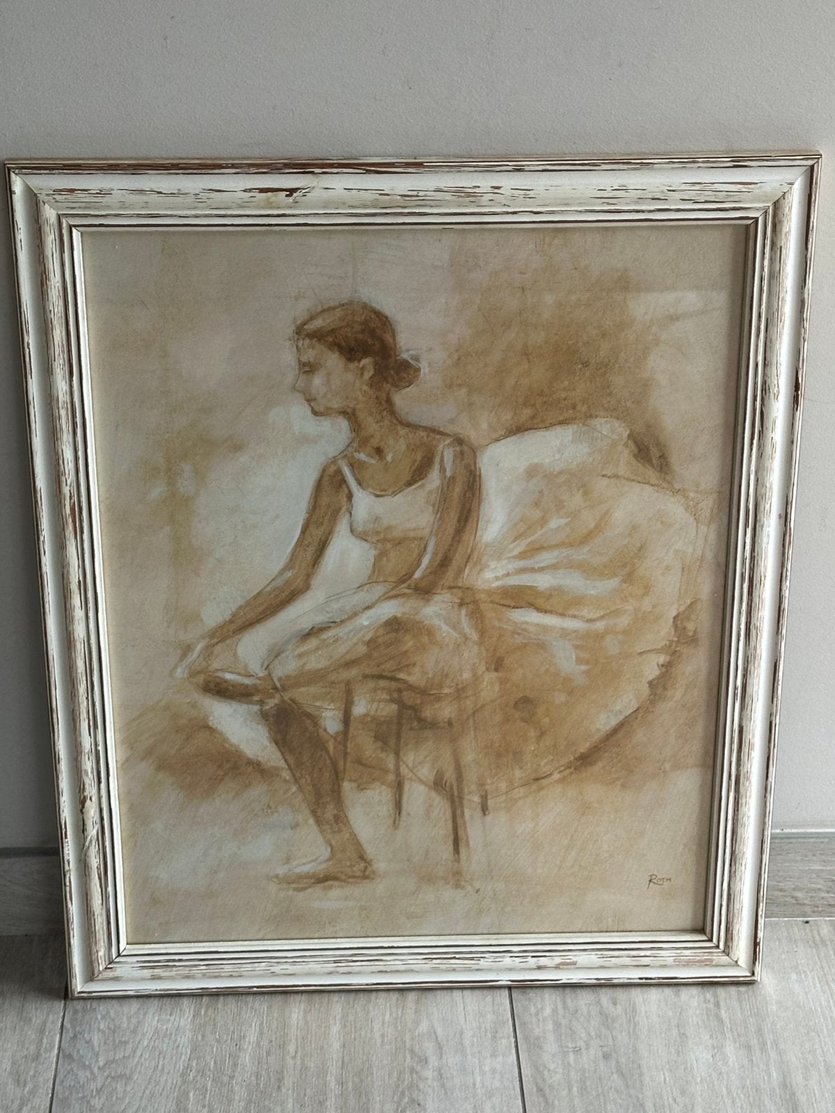 Roth grote oude art print schilderij Ballerina 47/57 cm, Ophalen of Verzenden