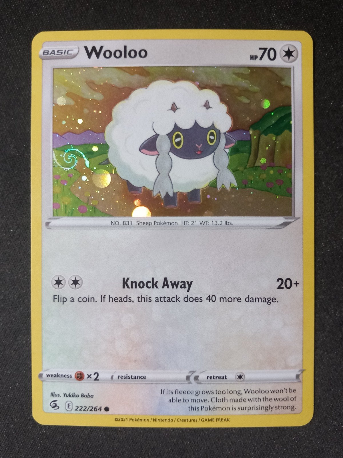 Pokemon Wooloo 222/264 Fusion Strike Cosmos Promo Excellent, Verzenden, Zo goed als nieuw, Losse kaart, Foil
