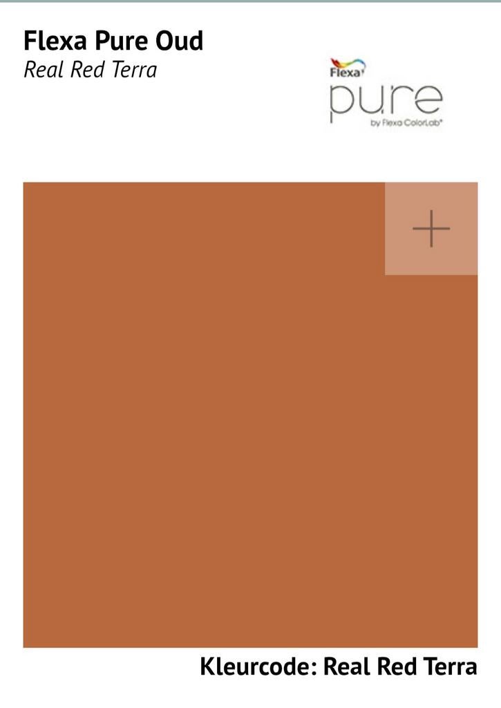 Flexa Pure real red terra muurverf, 5 tot 10 liter, Ophalen, Nieuw, Verf