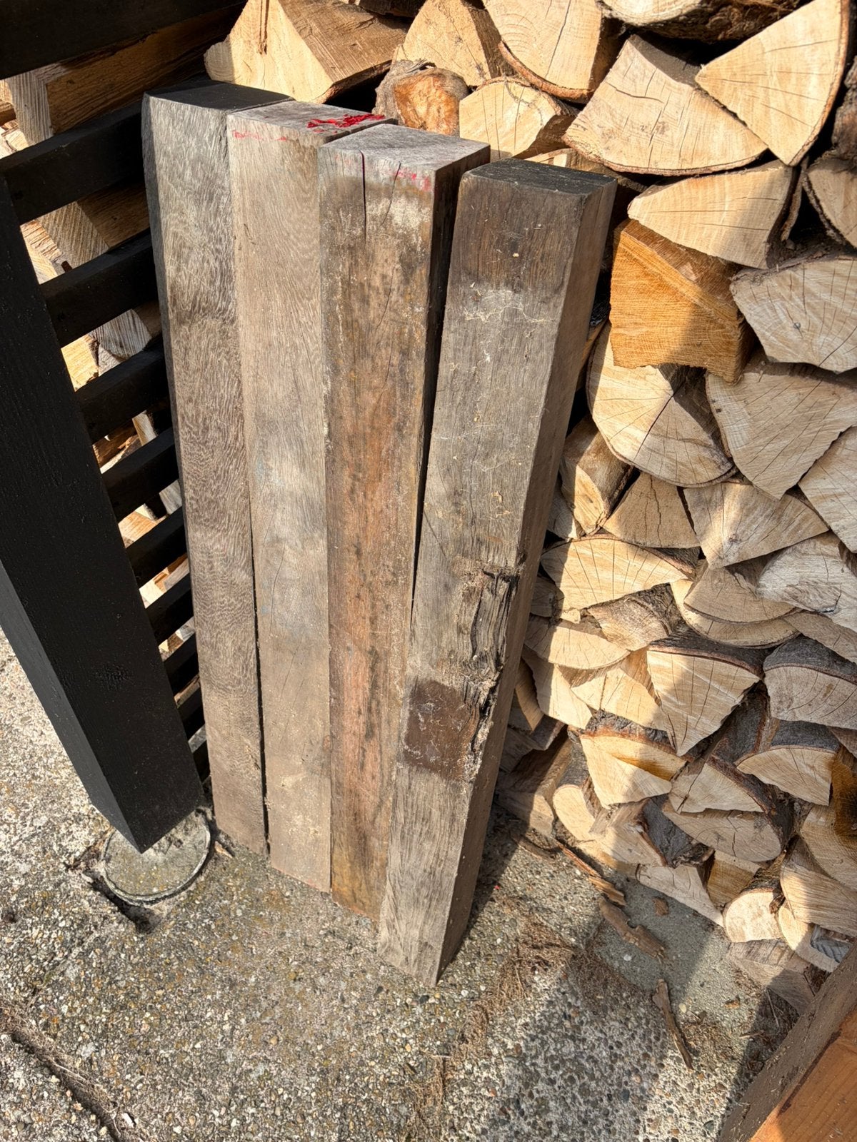 Hardhout palen 3 stuks 10x10x100, Tuin en Terras, Ophalen, Zo goed als nieuw, Palen, Hardhout