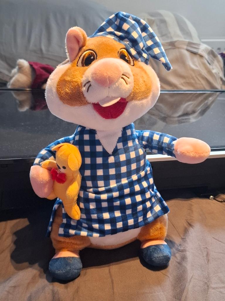 Schattige Hamster Knuffel met Pyjama en Knuffelbeer, Overige merken, Overige karakters, Hamster, Ophalen of Verzenden