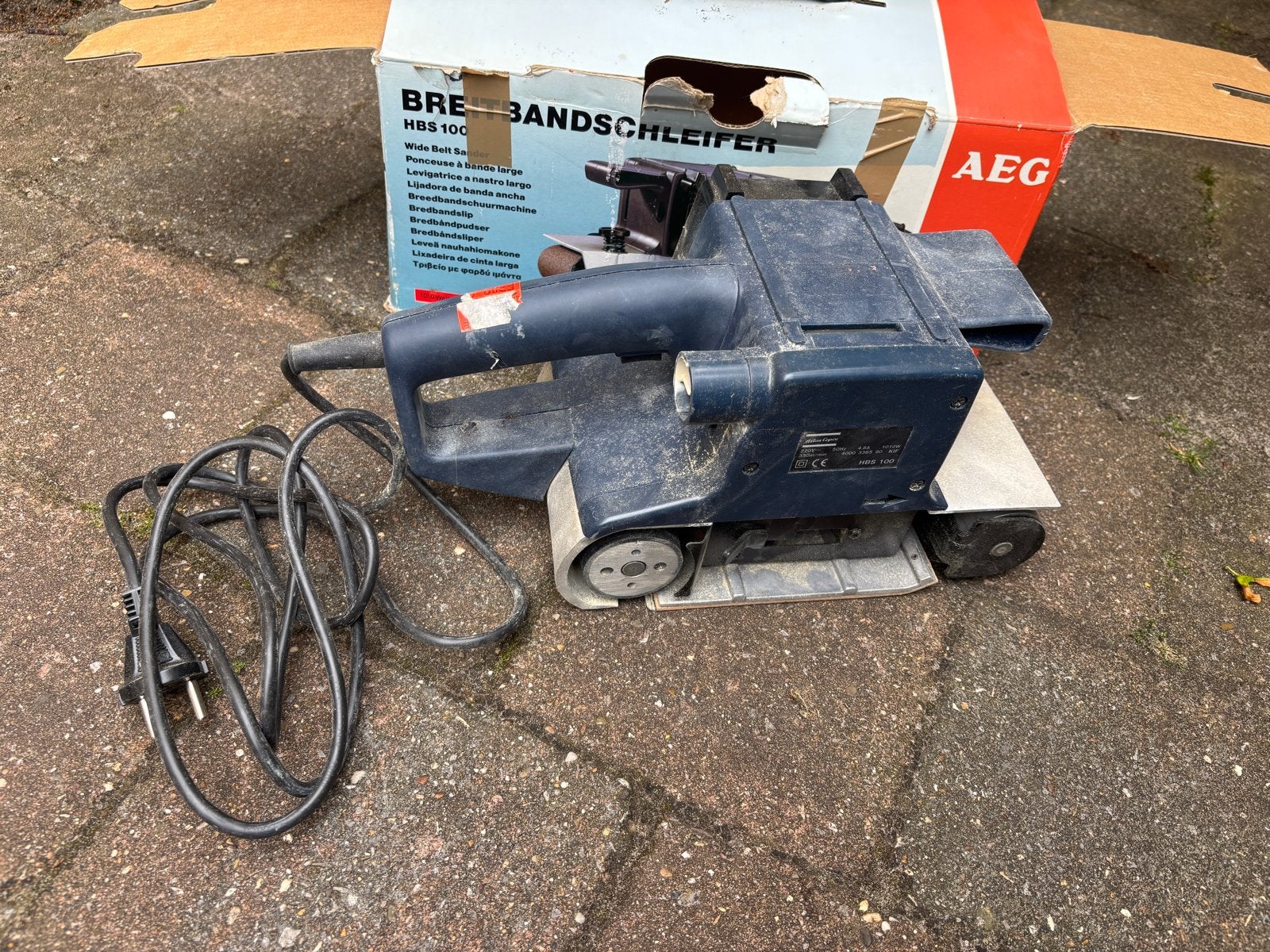 AEG HBS 100 Bandschuurmachine - Gebruikt, Ophalen, Gebruikt, Minder dan 600 watt, Bandschuurmachine