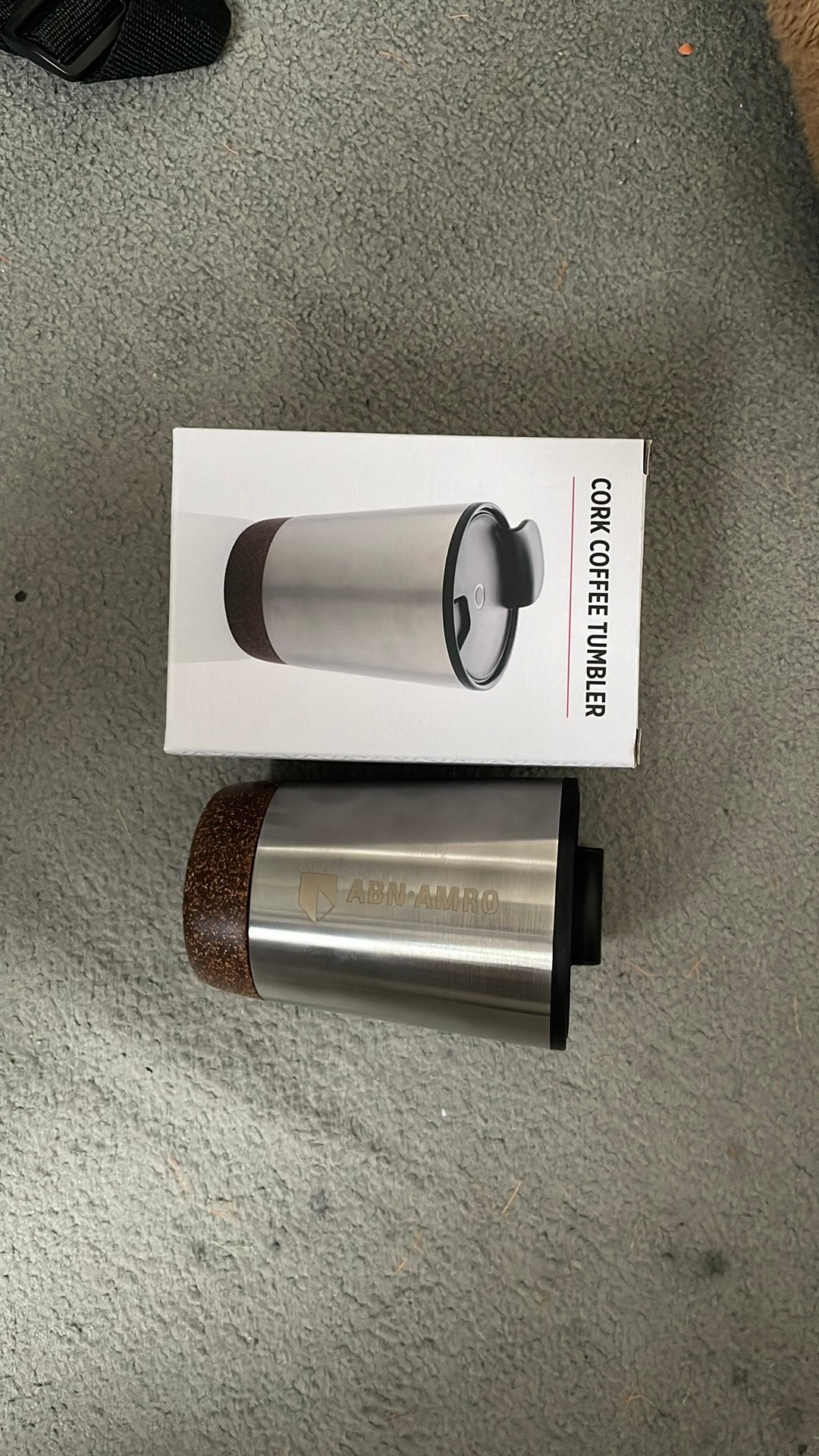 Abn amro nieuwe cork coffe tumbler nieuw in doos, Ophalen of Verzenden, Nieuw